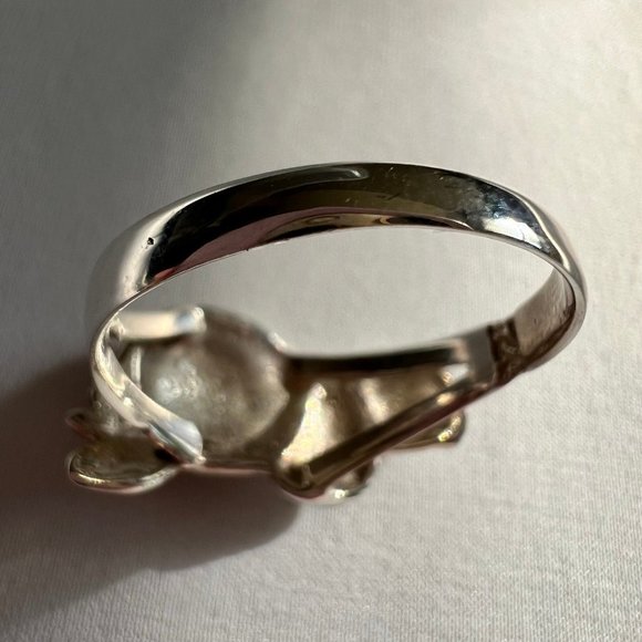 Sterling Silver Turtle Animal Red Enamel Inlay Ring Size 8 - Picture 9 of 11